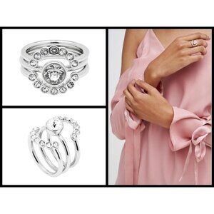 💕TED BAKER LONDON💕 Silver Cadyna Concentric Crystal Ring S/M NWT